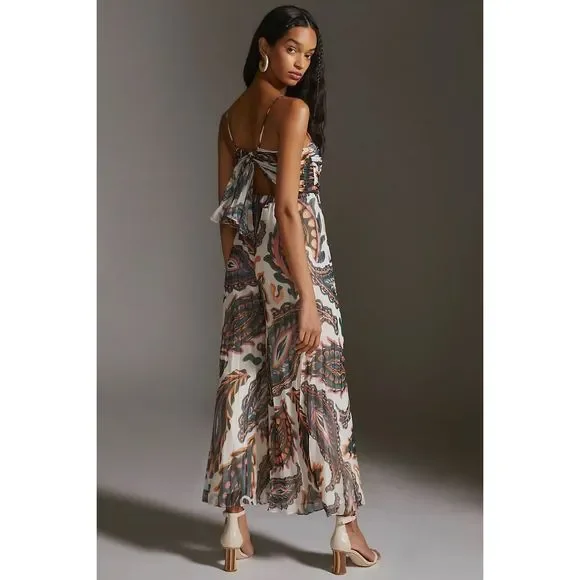 Anthropologie Ranna Gill Pleated Halter Jumpsuit